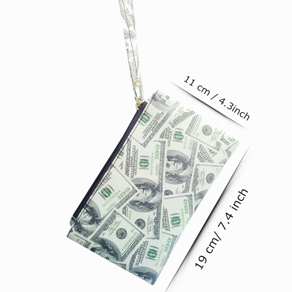 The Benny Wristlet Handbag / One Hundred Dollar Purse / Money Theme Print - NWT - Picture 5 of 6